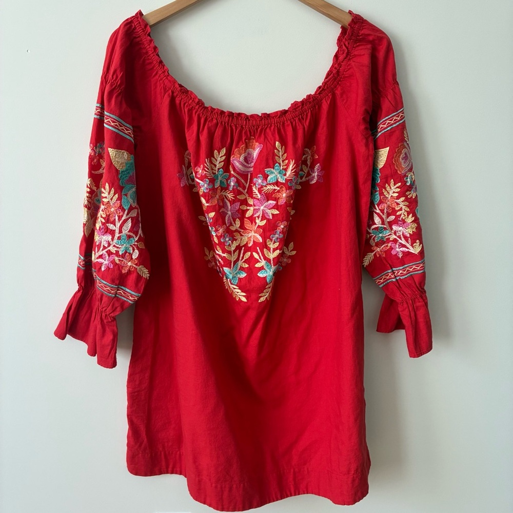 Free People Fleur Du Jour Embroidered Dress/Tunic Size M (Oversized)